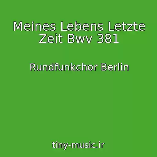 کاور آهنگ Meines Lebens Letzte Zeit Bwv 381 از Rundfunkchor Berlin
