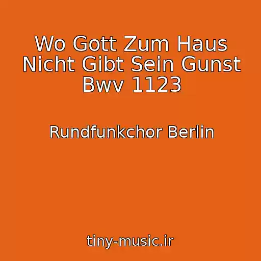 کاور آهنگ Wo Gott Zum Haus Nicht Gibt Sein Gunst Bwv 1123 از Rundfunkchor Berlin