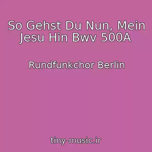 کاور آهنگ So Gehst Du Nun, Mein Jesu Hin Bwv 500A از Rundfunkchor Berlin