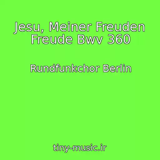 کاور آهنگ Jesu, Meiner Freuden Freude Bwv 360 از Rundfunkchor Berlin
