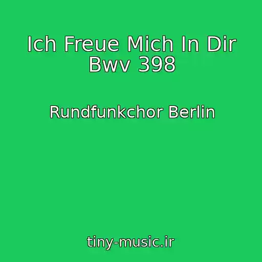 کاور آهنگ Ich Freue Mich In Dir Bwv 398 از Rundfunkchor Berlin