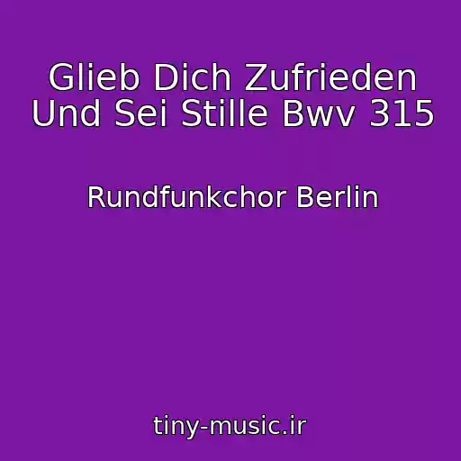 کاور آهنگ Glieb Dich Zufrieden Und Sei Stille Bwv 315 از Rundfunkchor Berlin
