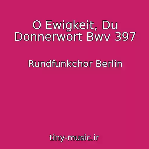 کاور آهنگ O Ewigkeit, Du Donnerwort Bwv 397 از Rundfunkchor Berlin