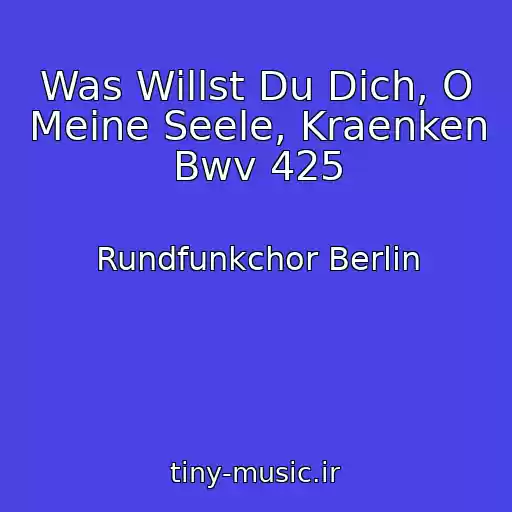 کاور آهنگ Was Willst Du Dich, O Meine Seele, Kraenken Bwv 425 از Rundfunkchor Berlin