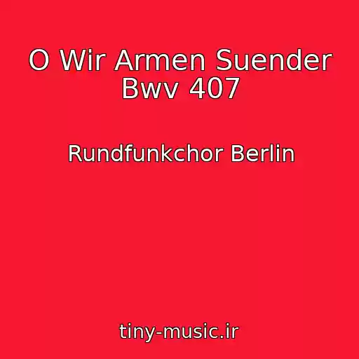 کاور آهنگ O Wir Armen Suender Bwv 407 از Rundfunkchor Berlin