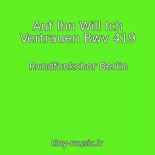 کاور آهنگ Auf Ihn Will Ich Vertrauen Bwv 419 از Rundfunkchor Berlin