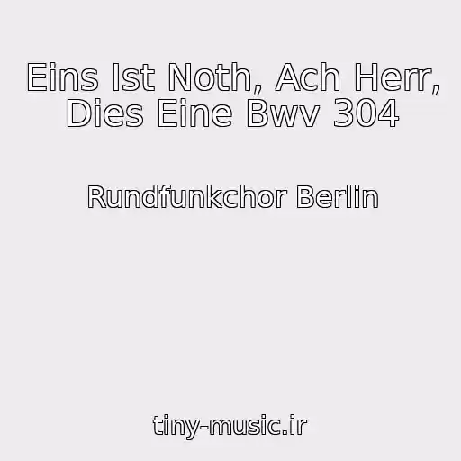 کاور آهنگ Eins Ist Noth, Ach Herr, Dies Eine Bwv 304 از Rundfunkchor Berlin