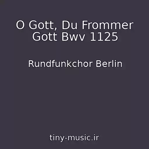 کاور آهنگ O Gott, Du Frommer Gott Bwv 1125 از Rundfunkchor Berlin