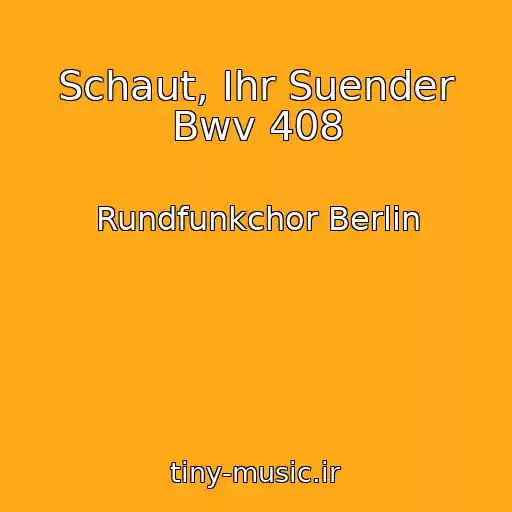 کاور آهنگ Schaut, Ihr Suender Bwv 408 از Rundfunkchor Berlin