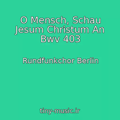 کاور آهنگ O Mensch, Schau Jesum Christum An Bwv 403 از Rundfunkchor Berlin