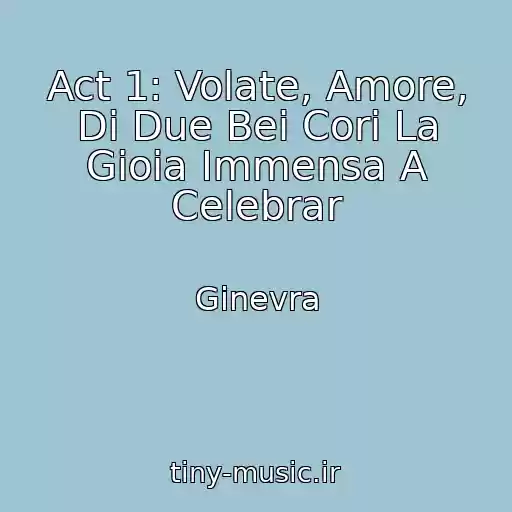 کاور آهنگ Act 1: Volate, Amore, Di Due Bei Cori La Gioia Immensa A Celebrar از Ginevra