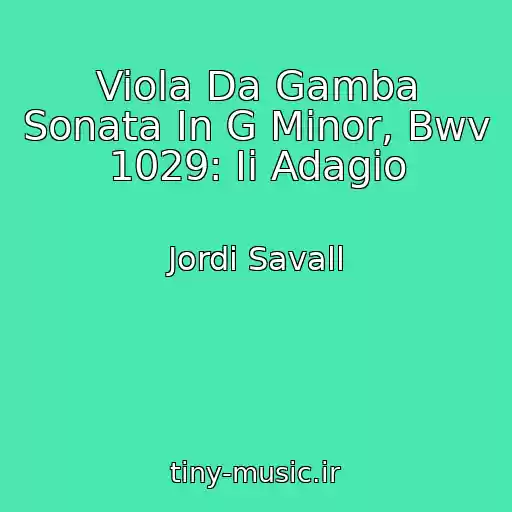 کاور آهنگ Viola Da Gamba Sonata In G Minor, Bwv 1029: Ii Adagio از Jordi Savall