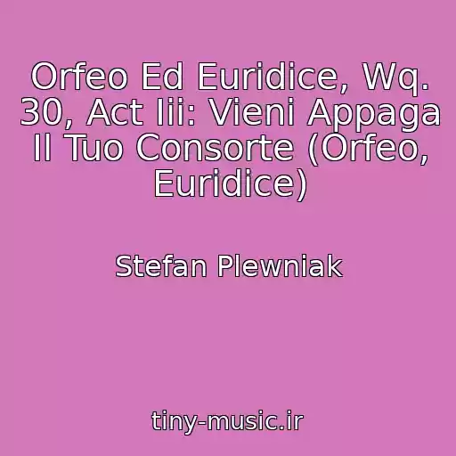 کاور آهنگ Orfeo Ed Euridice, Wq. 30, Act Iii: Vieni Appaga Il Tuo Consorte (Orfeo, Euridice) از Stefan Plewniak