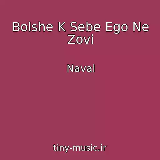 کاور آهنگ Bolshe K Sebe Ego Ne Zovi از Navai