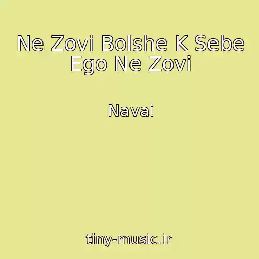 کاور آهنگ Ne Zovi Bolshe K Sebe Ego Ne Zovi از Navai