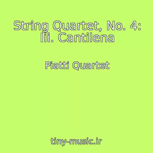 کاور آهنگ String Quartet, No. 4: Iii. Cantilena از Piatti Quartet