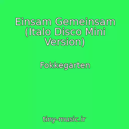 کاور آهنگ Einsam Gemeinsam (Italo Disco Mini Version) از Fokkegarten