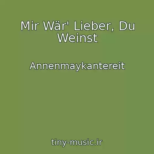 کاور آهنگ Mir Wär' Lieber, Du Weinst از Annenmaykantereit