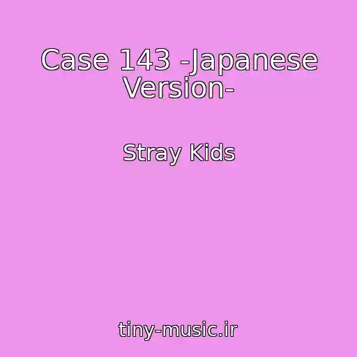 کاور آهنگ Case 143 -Japanese Version- از Stray Kids