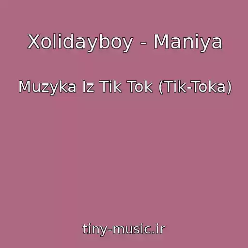 کاور آهنگ Xolidayboy - Maniya از Muzyka Iz Tik Tok (Tik-Toka)