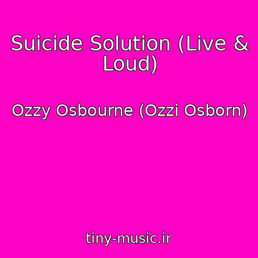 کاور آهنگ Suicide Solution (Live & Loud) از Ozzy Osbourne (Ozzi Osborn)