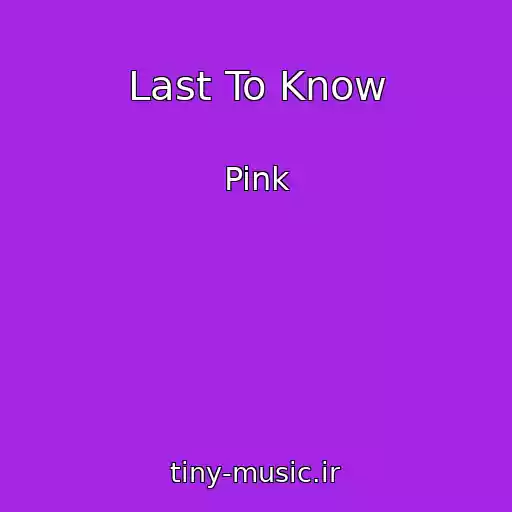 کاور آهنگ Last To Know از Pink
