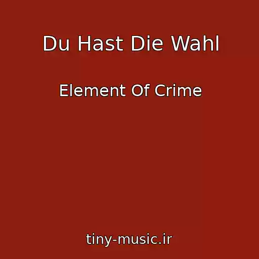 کاور آهنگ Du Hast Die Wahl از Element Of Crime