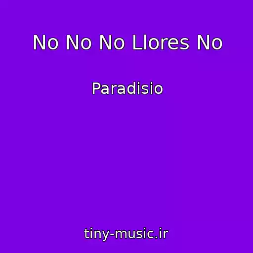 کاور آهنگ No No No Llores No از Paradisio