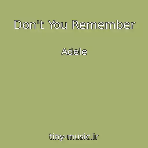 کاور آهنگ Don't You Remember از Adele