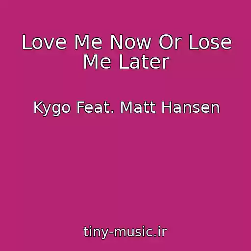 کاور آهنگ Love Me Now Or Lose Me Later از Kygo Feat. Matt Hansen