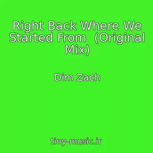 کاور آهنگ Right Back Where We Started From  (Original Mix) از Dim Zach