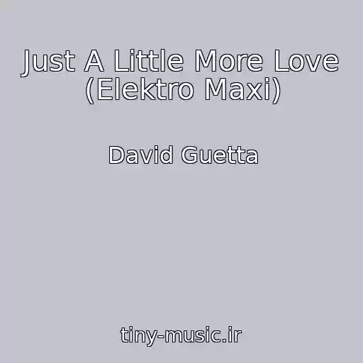 کاور آهنگ Just A Little More Love (Elektro Maxi) از David Guetta