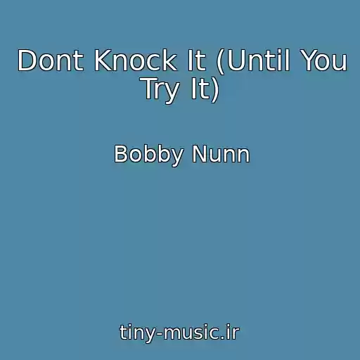 کاور آهنگ Dont Knock It (Until You Try It) از Bobby Nunn