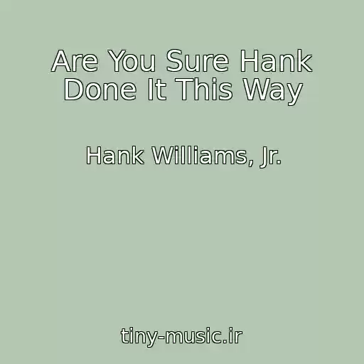 کاور آهنگ Are You Sure Hank Done It This Way از Hank Williams, Jr.