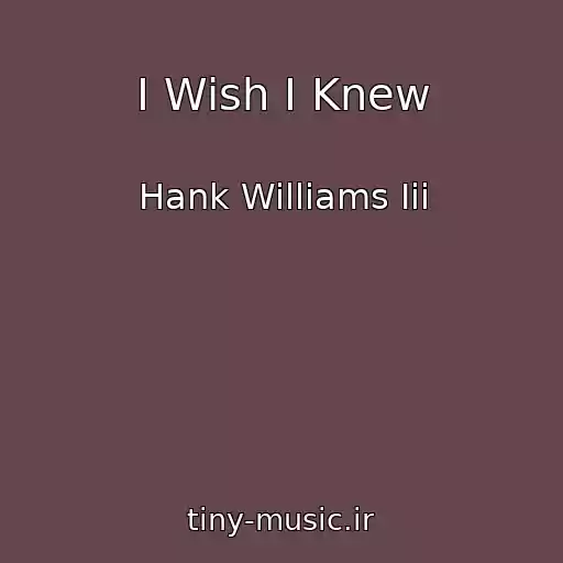 کاور آهنگ I Wish I Knew از Hank Williams Iii