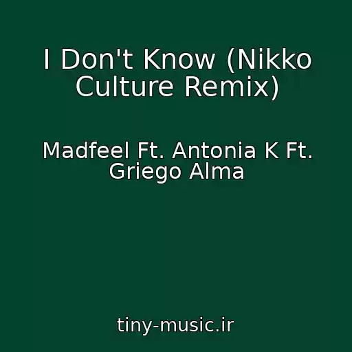 کاور آهنگ I Don't Know (Nikko Culture Remix) از Madfeel Ft. Antonia K Ft. Griego Alma