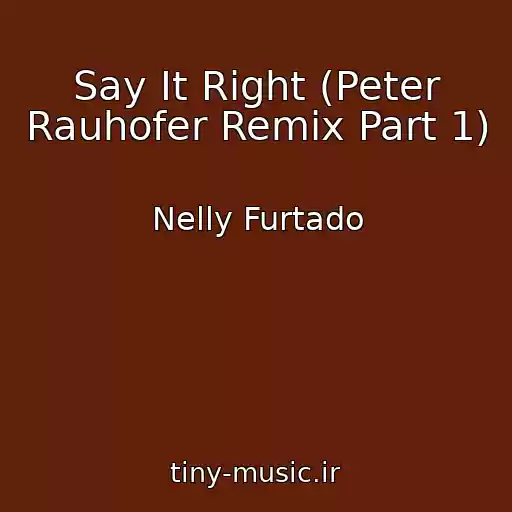 کاور آهنگ Say It Right (Peter Rauhofer Remix Part 1) از Nelly Furtado