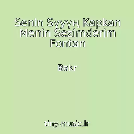 کاور آهنگ Senin Sүyүң Kapkan Menin Sezimderim Fontan از Bakr