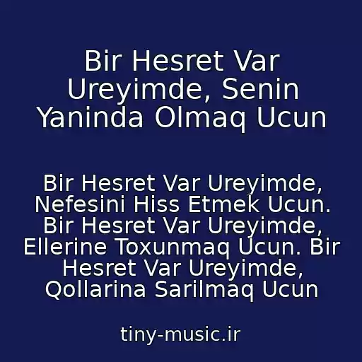 کاور آهنگ Bir Hesret Var Ureyimde, Senin Yaninda Olmaq Ucun از Bir Hesret Var Ureyimde, Nefesini Hiss Etmek Ucun. Bir Hesret Var Ureyimde, Ellerine Toxunmaq Ucun. Bir Hesret Var Ureyimde, Qollarina Sarilmaq Ucun