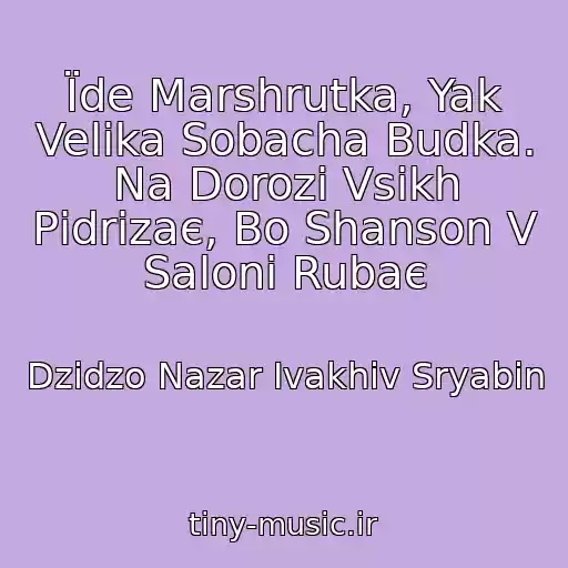 کاور آهنگ Їde Marshrutka, Yak Velika Sobacha Budka. Na Dorozі Vsіkh Pіdrіzaє, Bo Shanson V Salonі Rubaє از Dzіdzo Nazar Іvakhіv Sryabіn