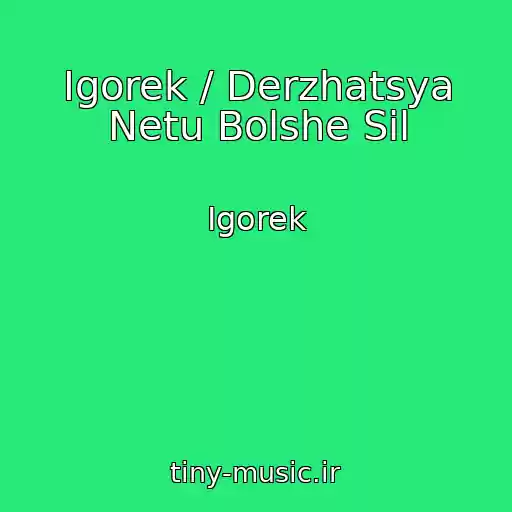 کاور آهنگ Igorek / Derzhatsya Netu Bolshe Sil از Igorek
