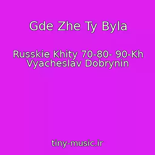 کاور آهنگ Gde Zhe Ty Byla از Russkie Khity 70-80- 90-Kh Vyacheslav Dobrynin