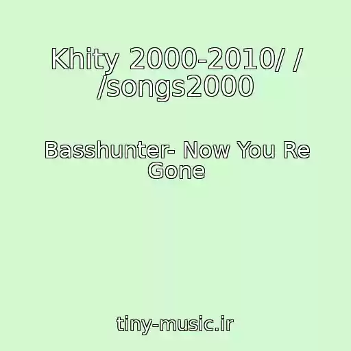 کاور آهنگ Khity 2000-2010/ / /songs2000 از Basshunter- Now You Re Gone