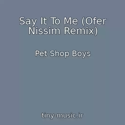 کاور آهنگ Say It To Me (Ofer Nissim Remix) از Pet Shop Boys