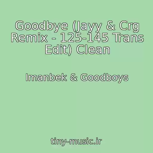 کاور آهنگ Goodbye (Jayy & Crg Remix - 125-145 Trans Edit) Clean از Imanbek & Goodboys