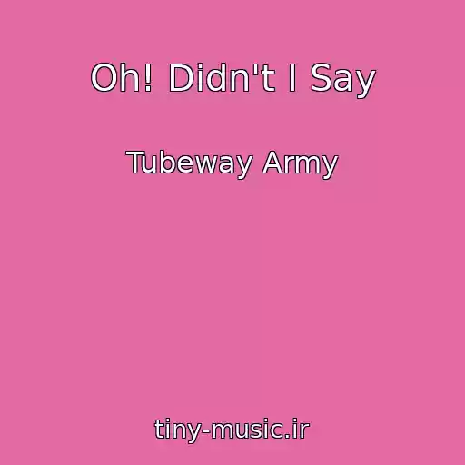 کاور آهنگ Oh! Didn't I Say از Tubeway Army