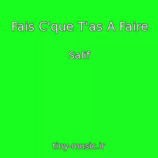 کاور آهنگ Fais C'que T'as A Faire از Salif