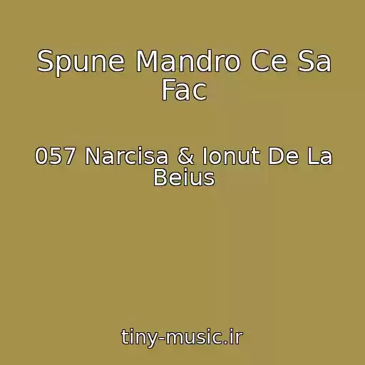 کاور آهنگ Spune Mandro Ce Sa Fac از 057 Narcisa & Ionut De La Beius