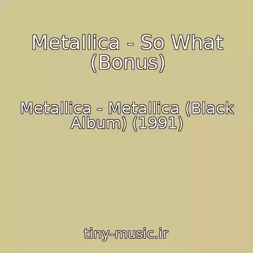 کاور آهنگ Metallica - So What (Bonus) از Metallica - Metallica (Black Album) (1991)
