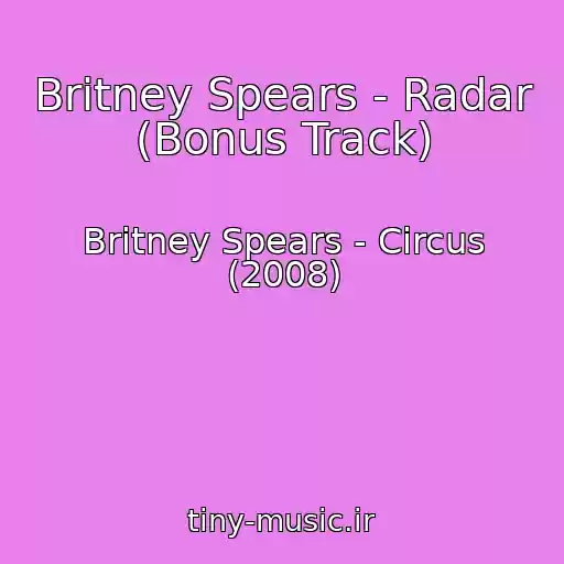 کاور آهنگ Britney Spears - Radar (Bonus Track) از Britney Spears - Circus (2008)